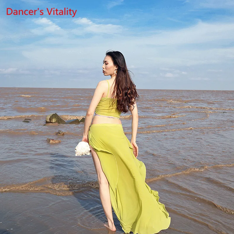 Женская танцевальная одежда для танца живота летний костюм на бретелях 2019|Танец