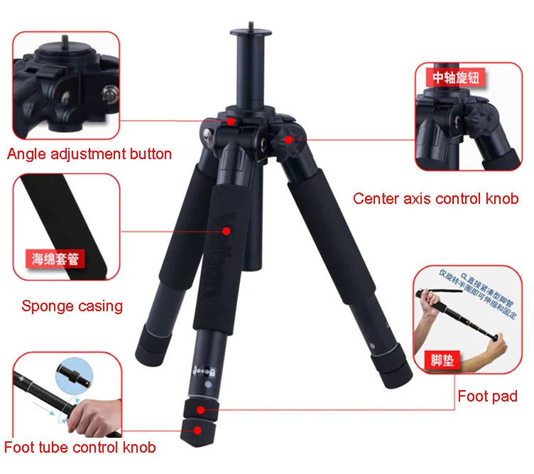 Velbon ULTRA 6600 Профессиональный SLR Штатив для путешествий Фотография Портативный Устойчивый Штатив кронштейн