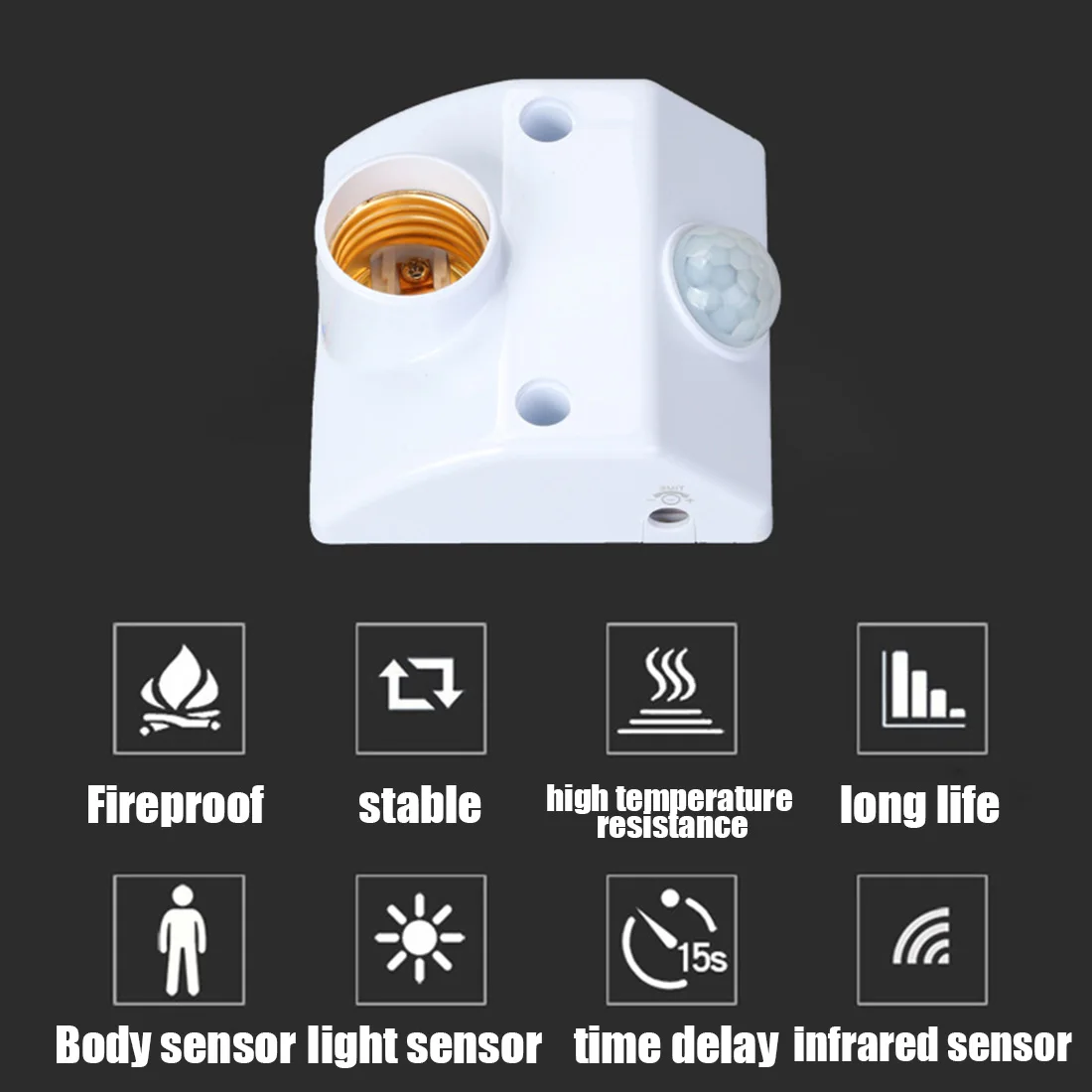 E27 Инфракрасный датчик движения человеческого тела светодиодный светильник