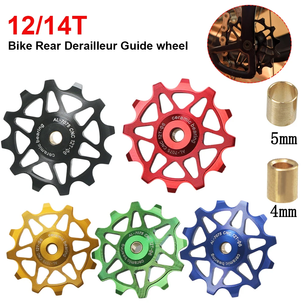 

MTB Road Bike 12T/14T Rear Derailleur Jockey Wheel Ceramic Bearing Guide Wheel Pulley Roller For Shimano Sram GX XX1