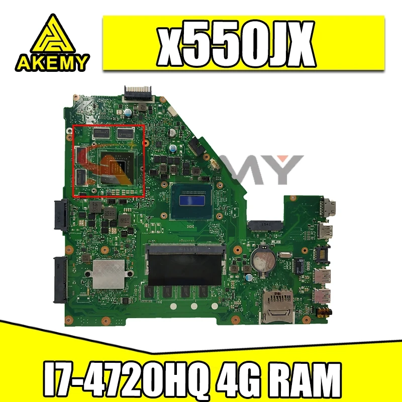 

Akemy x550JX mainboard For ASUS X550JD X550JK X550JX FX50J ZX50J A550J Laptop Motherboard 100% Test OK I5 CPU GTX950M