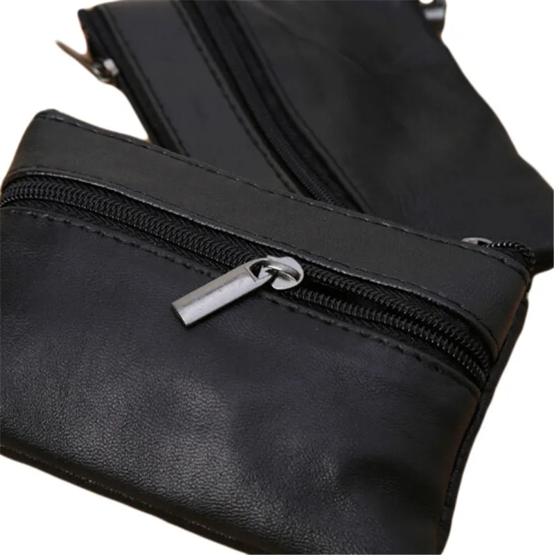 Men Women Coin Key Soft Holder Zip Leather Wallet Pouch Bag Purse Gift New Fashion Black Mini Holders | Багаж и сумки