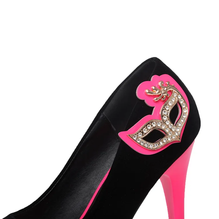 Новые 14 см Туфли с очень высокими каблуками стразы Свадебная обувь на платформе