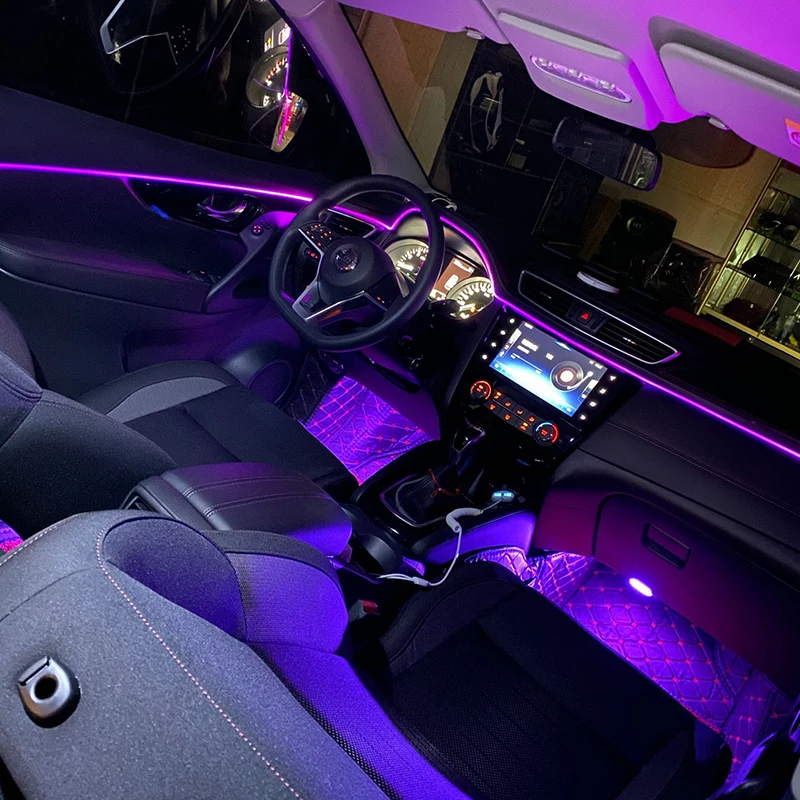 

Self-designed Music Super Bright Auto Accessories Interior Decoration Ambient Cold Led RGB Dashboard Neon Light Strip For Cars