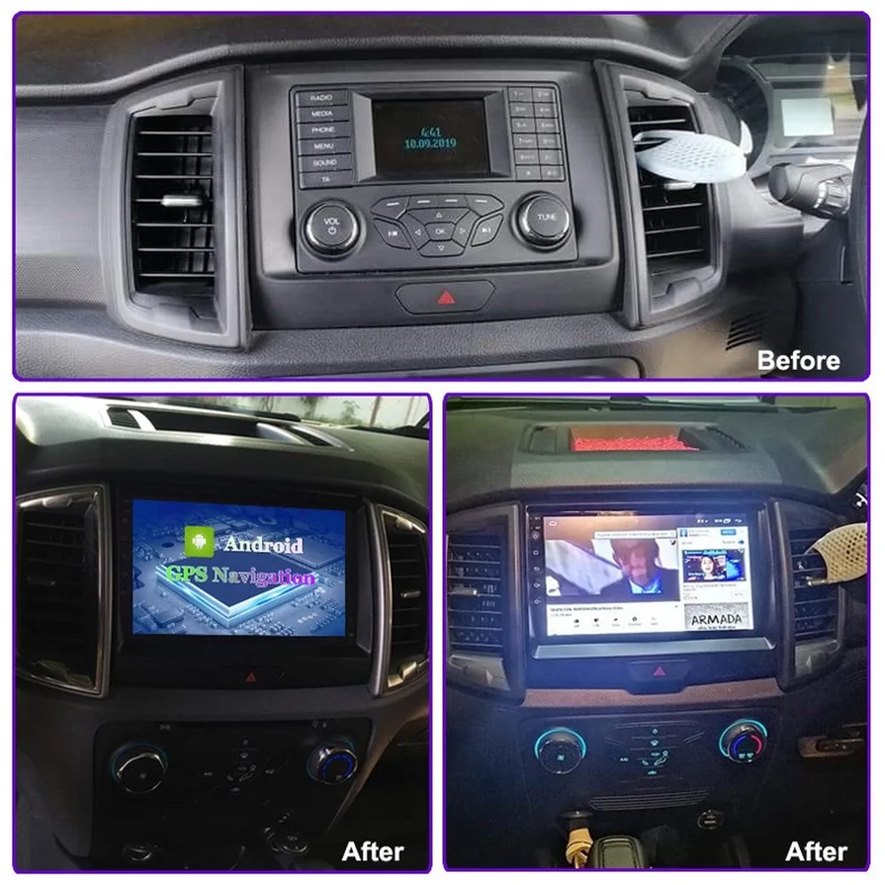 Автомобильный GPS-навигатор на Android для FordRANGER 2016-2019 с RDS BT Mirror-Link Wifi Aux 4G AHD DSP IPS CARPLAY -