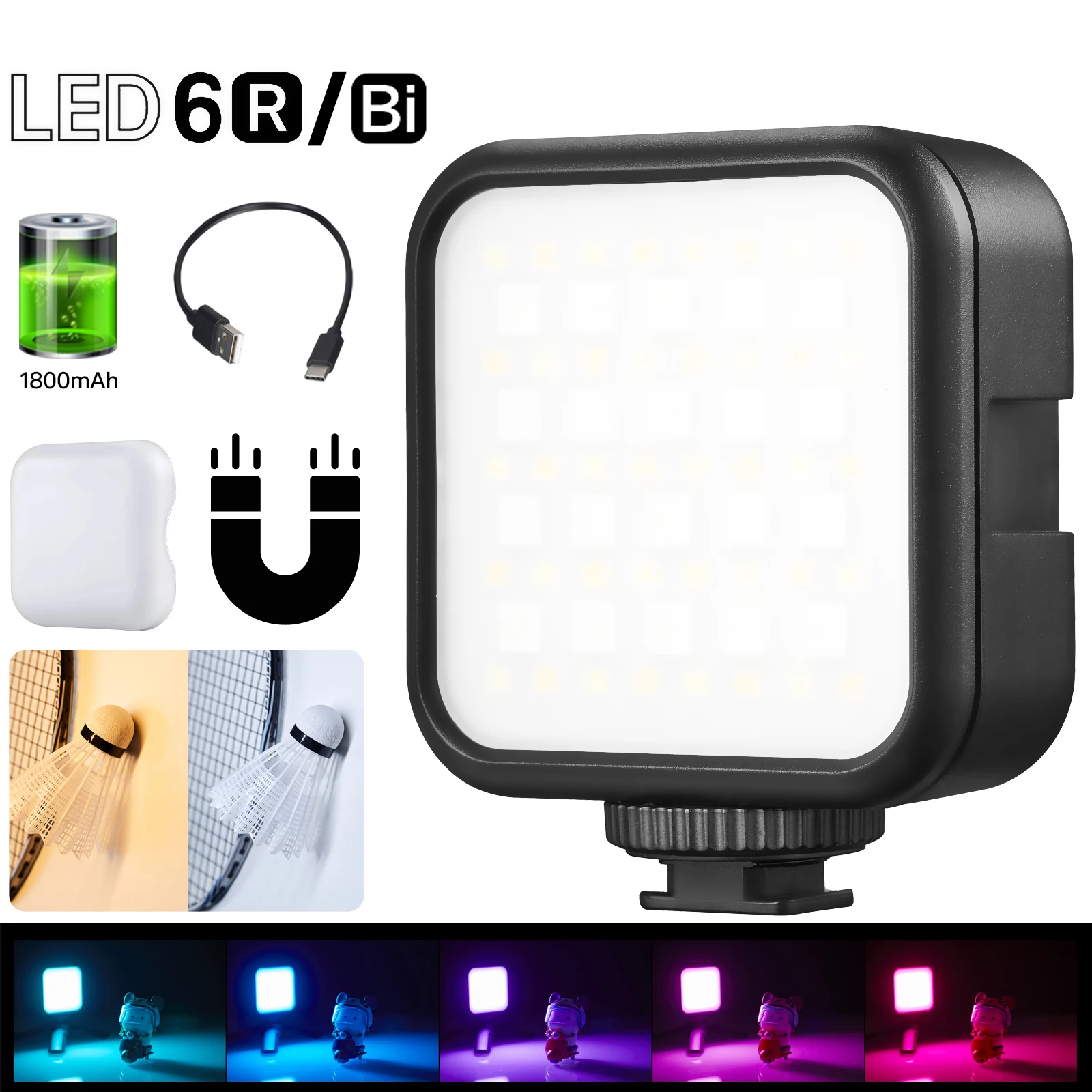 

Godox LED 6R RGB LED Video Camera Light 13 FX Effects Bi-color LED6Bi for Vlog Video Light PK Ulanzi VL49 LED Lighting