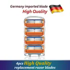 4 шт.лот бритвенные лезвия для мужчин, уход за лицом, кассета для бритья с 5 + 1 слоями, Безопасные лезвия из нержавеющей стали, подходит для Gillette Fusione