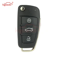 kigoauto 8p0837220d car key cover 3 button for audi a4 flip remote car key shell 2004 2005 2006 2007 2008 8p0 837 220 d