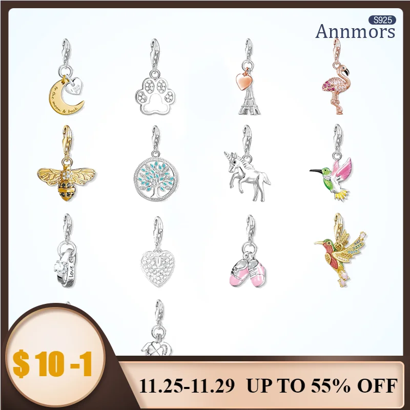 

Golden Bee Fits Thomas Sabo Lobster Charm Bracelet Necklace 925 Sterling Silver Dog Paw Butterfly Necklace Woman Jewelry Charms