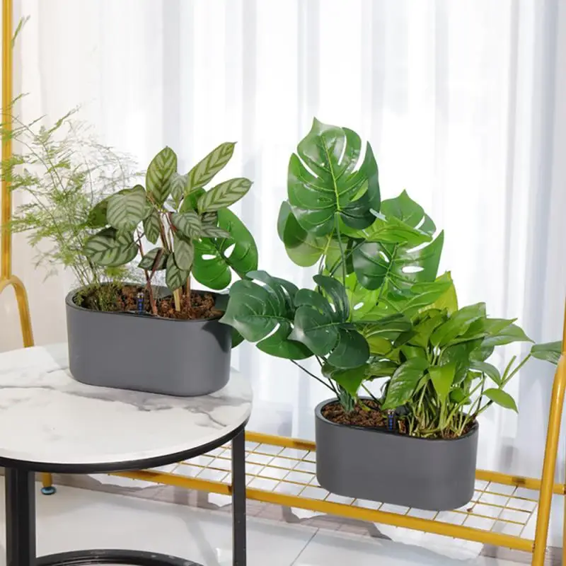 Настольный пластиковый цветочный горшок квадратный с функцией самополива