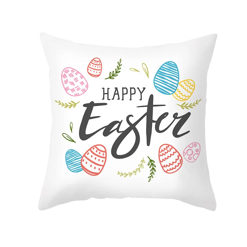 

45x45cm Easter Cushion Cover Sofa Cushion Pillow Cases Rabbit Bunny Pillowcase Home Decorative Car Throw Pillowcase Decoration