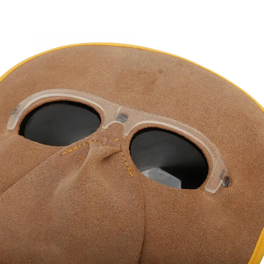 1 шт. коричневая термостойкая защитная маска из воловьей кожи для электросварки |