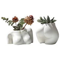 sexy body art flower pot resin vase chest butt statue decorative flower pot artwork