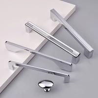 chrome handle kitchen cabinet zinc alloy handles dresser cupboard pulls silver knobs wardrobe door furniture hardware knob