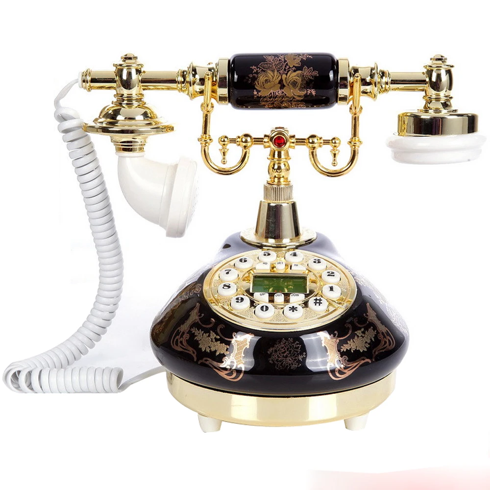 black antique telephone corded retro home phones old fashion ceramic landline telephone vintage telephones for home office decor free global shipping
