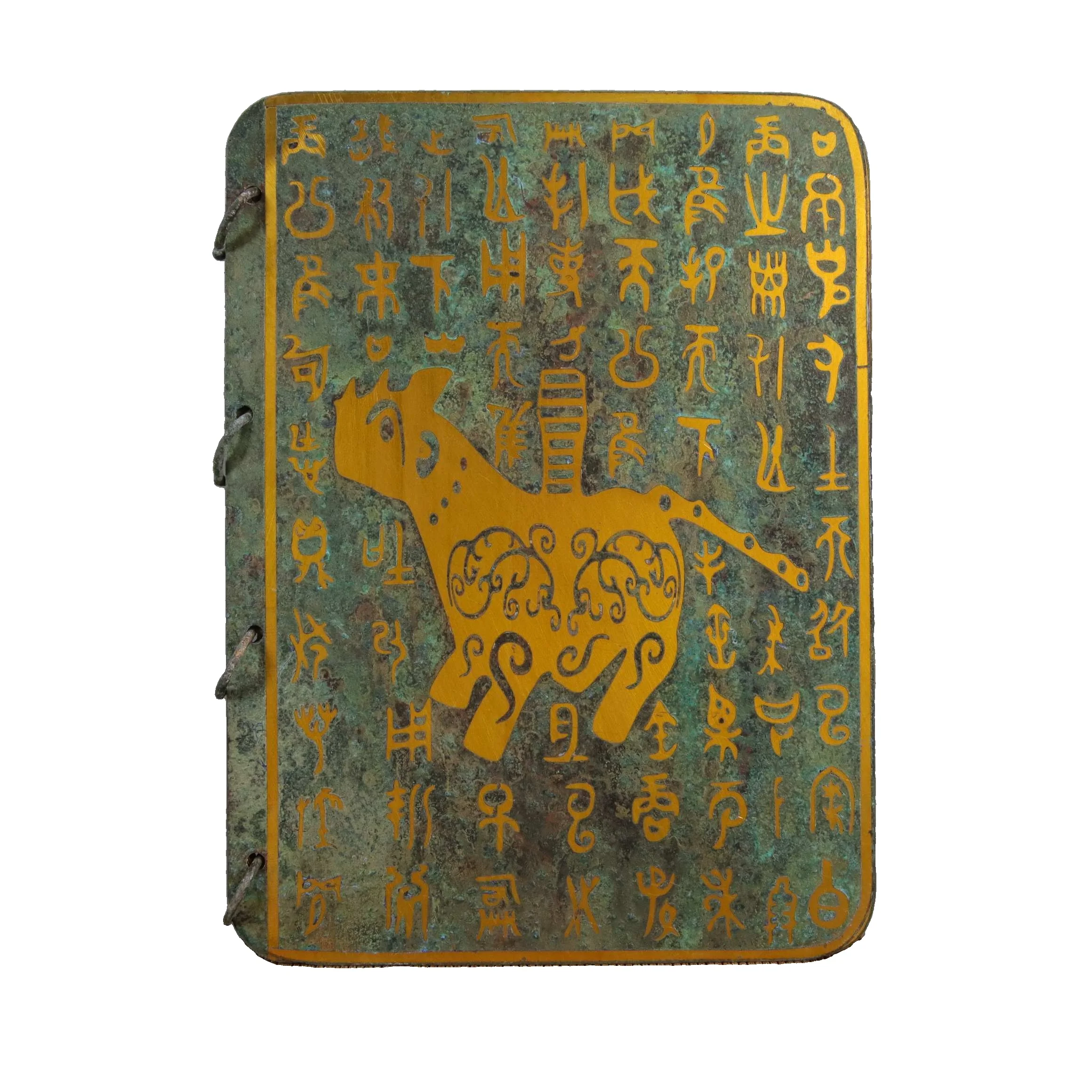 

Древние книги из бронзы и золота LaoJunLu (восемь страниц в одной книге) Имитация античной бронзы шедевр