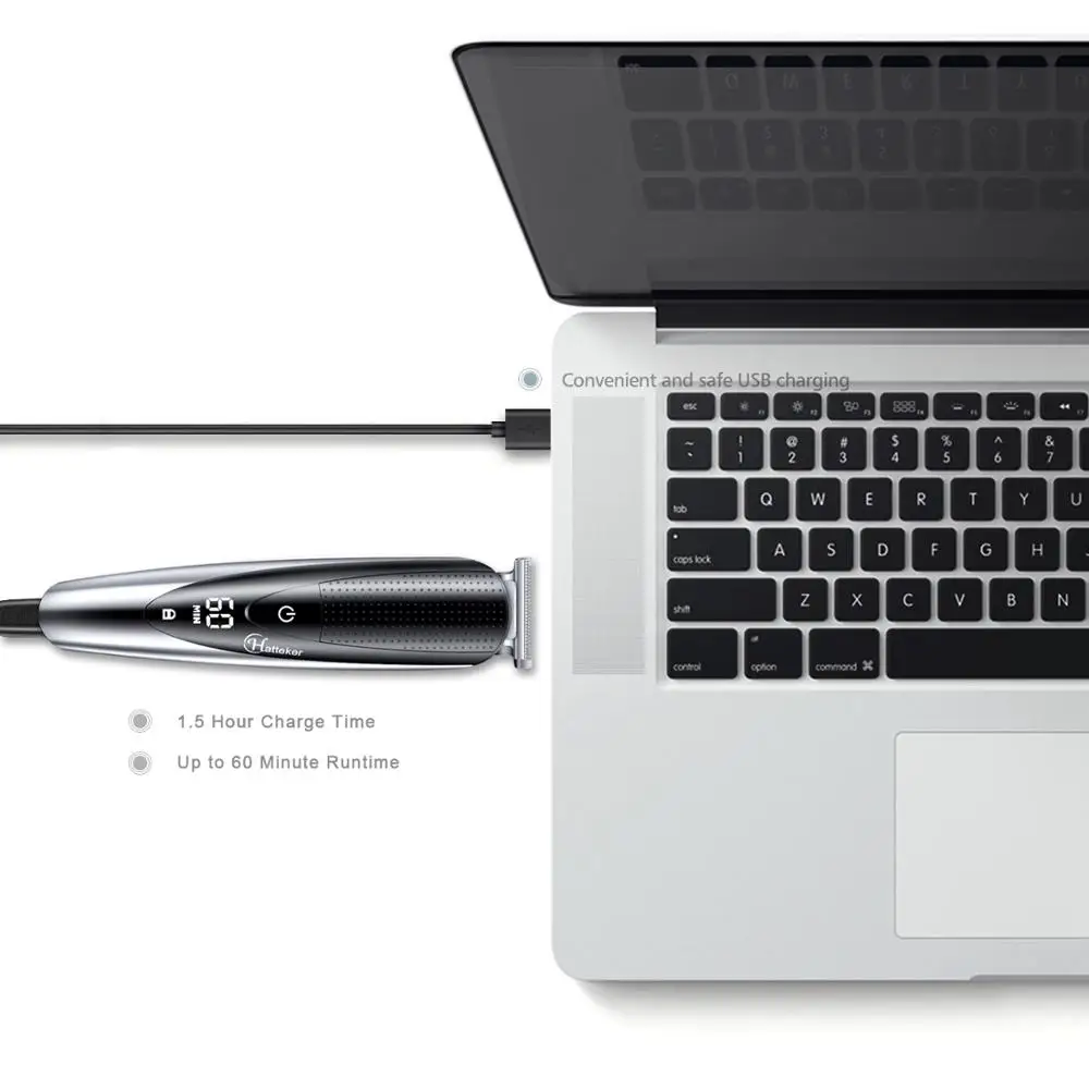 Профессиональный триммер для волос HATTEKER машинка стрижки мужчин перезаряжаемая