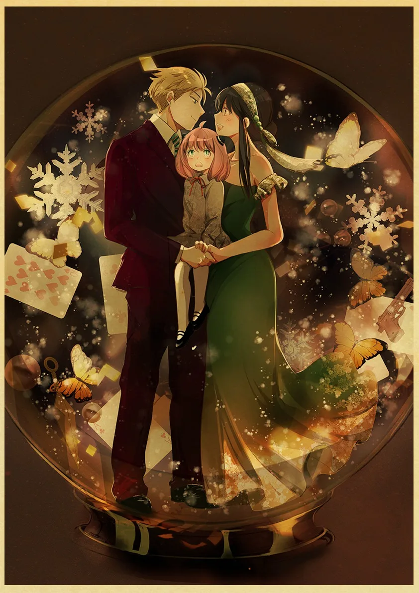 Короткая футболка с героями из японского аниме шпион x Семейные плакаты