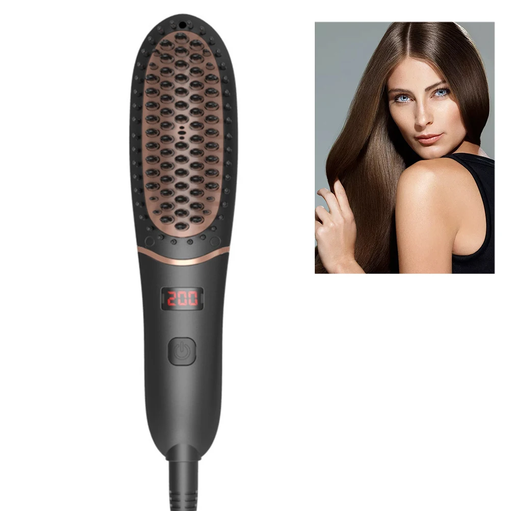 Мини гребень для волос с европейской вилкой Электрический плоский утюг ЖК