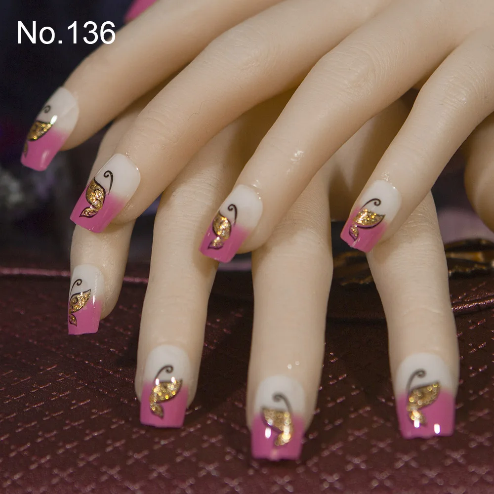 24 шт./компл. акриловые накладные ногти с полным покрытием дизайн бабочки 10