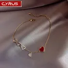 Корейский браслет с подвеской в виде кристаллов, милый красный браслет любви для девушек, милые аксессуары, женское Ювелирное Украшение, подарки на годовщину, модное золото 2020 пробы