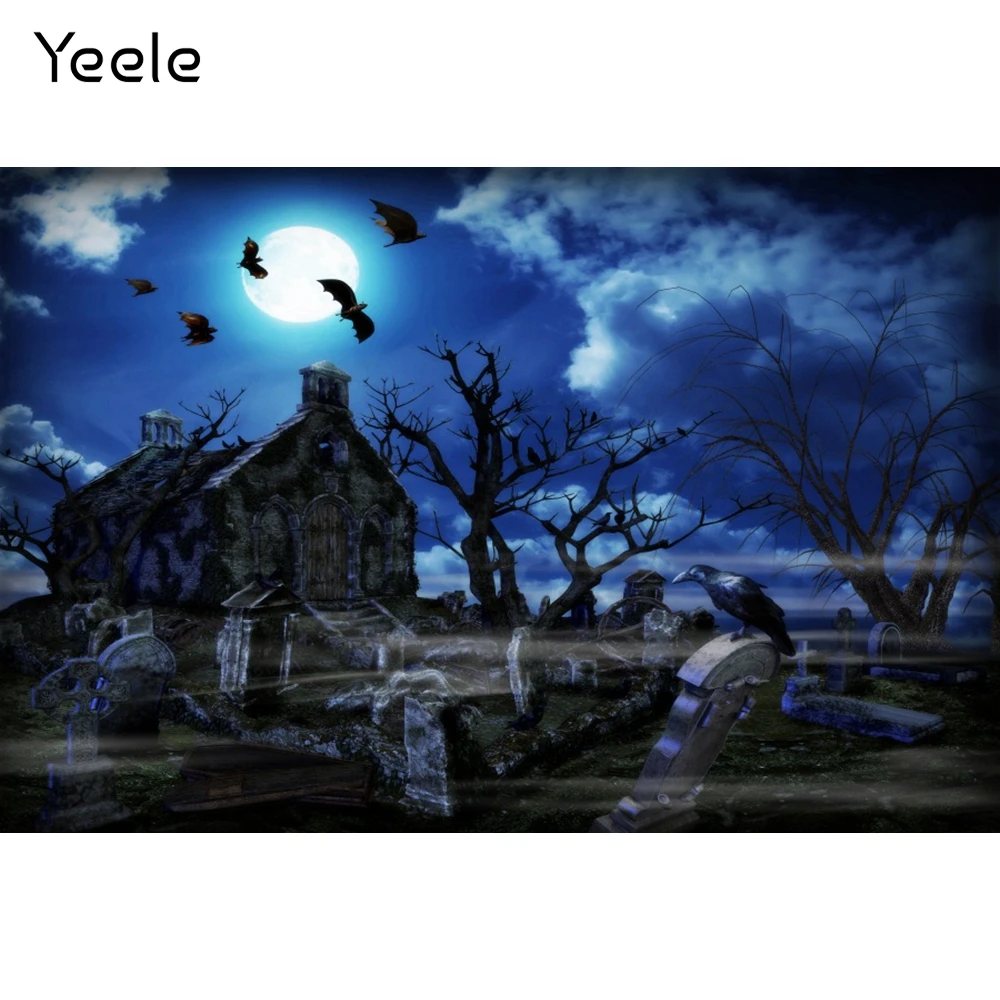 

Yeele Хэллоуин Ночной лес Photocall фотографические фоны для детских праздников и луна ворона детские фоны для фотографий в день рождения фон для фотостудии