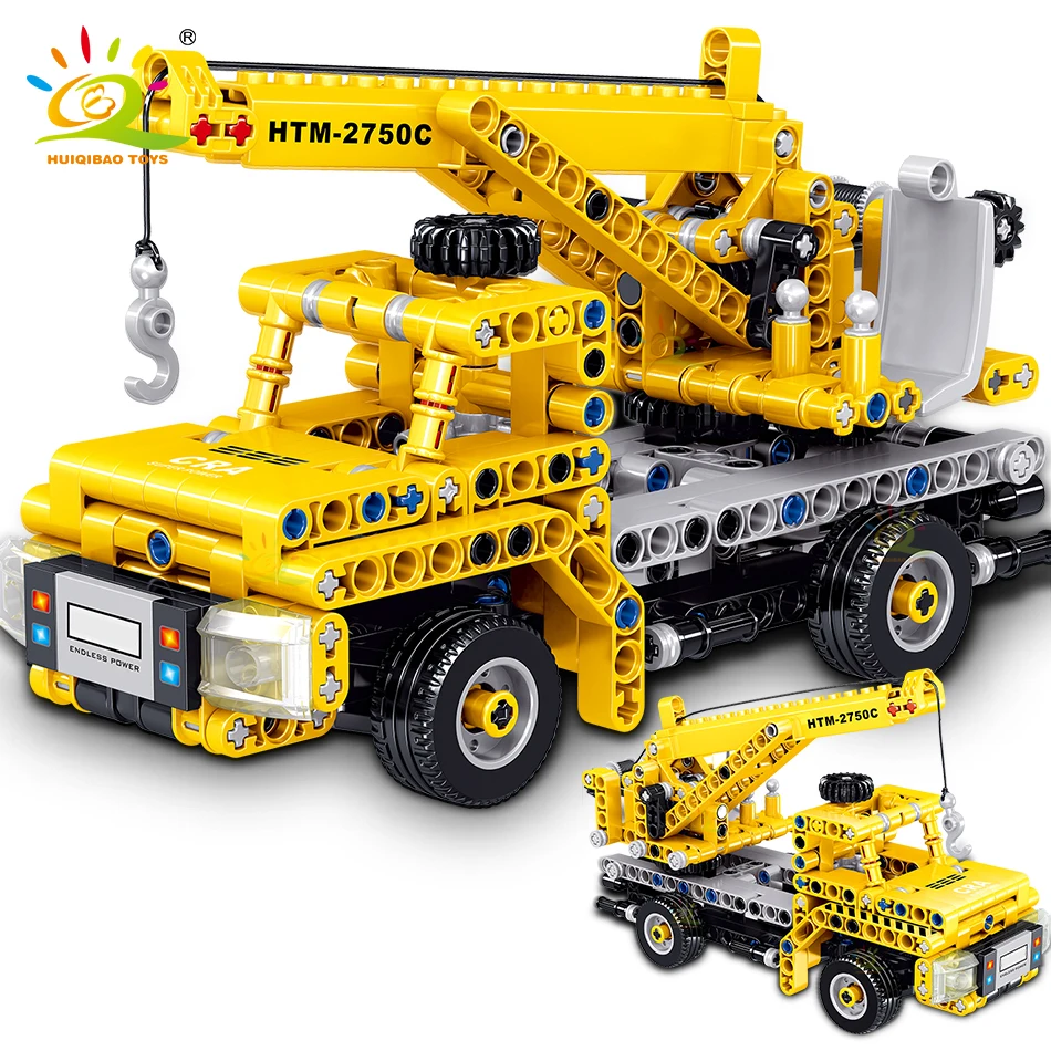 

HUIQIBAO TOYS 327pcs City Construction Crane Building Blocks High-tech Engineering Transport Truck Bricks For Children Kids Gift