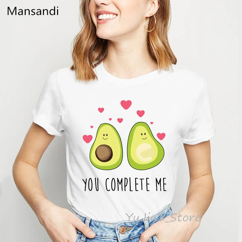 Футболка женская с надписью you complete me и принтом авокадо|Футболки| |