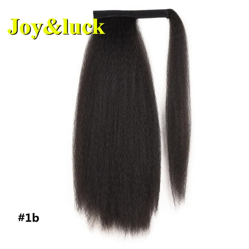 

Joy & luck, 22 дюйма, кудрявые Прямые Синтетические афро-конский хвост, длинные шиньоны для женщин с эластичной лентой, расческа для волос