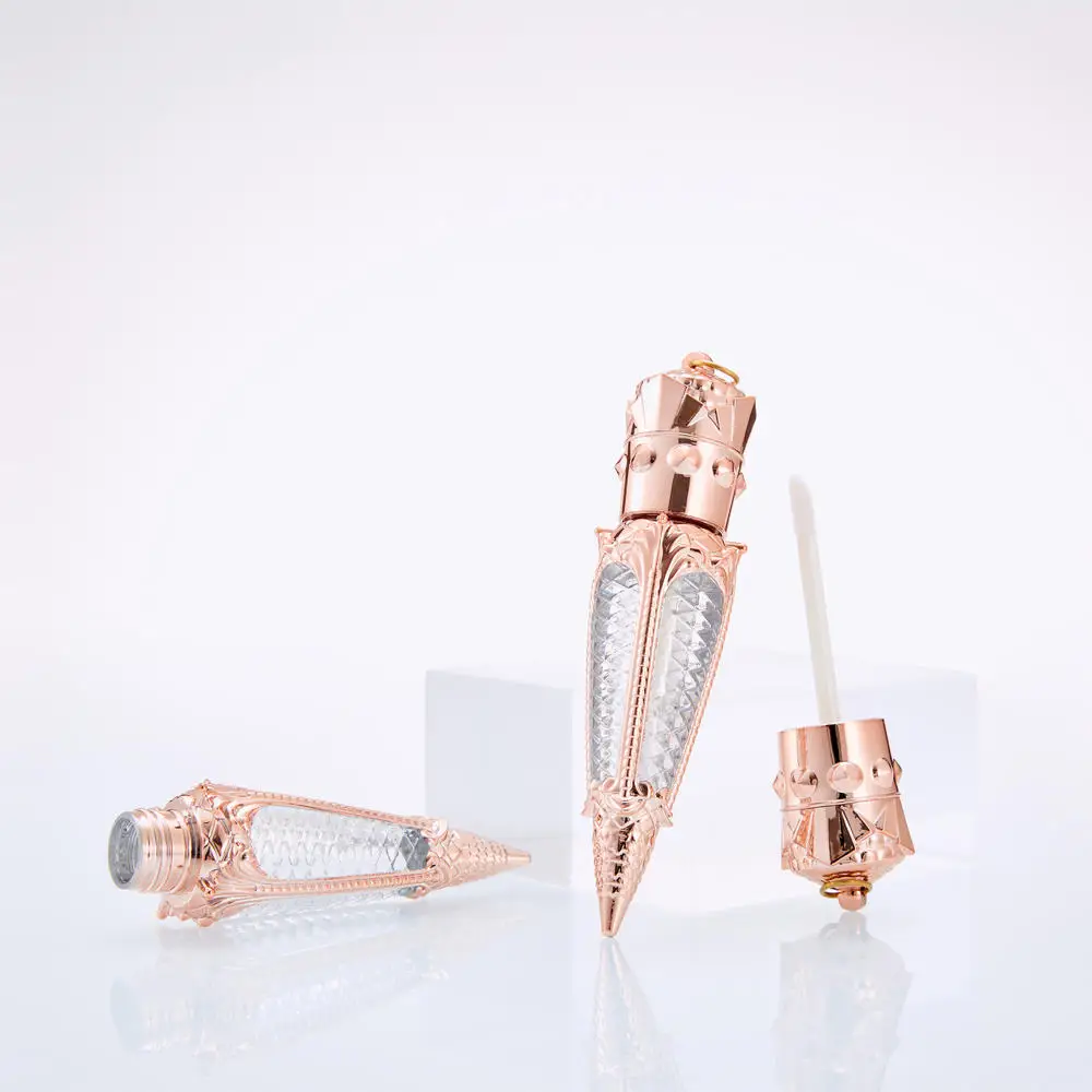 5 мл Высший сорт корона из розового золота Пластиковый пустой блеск для губ