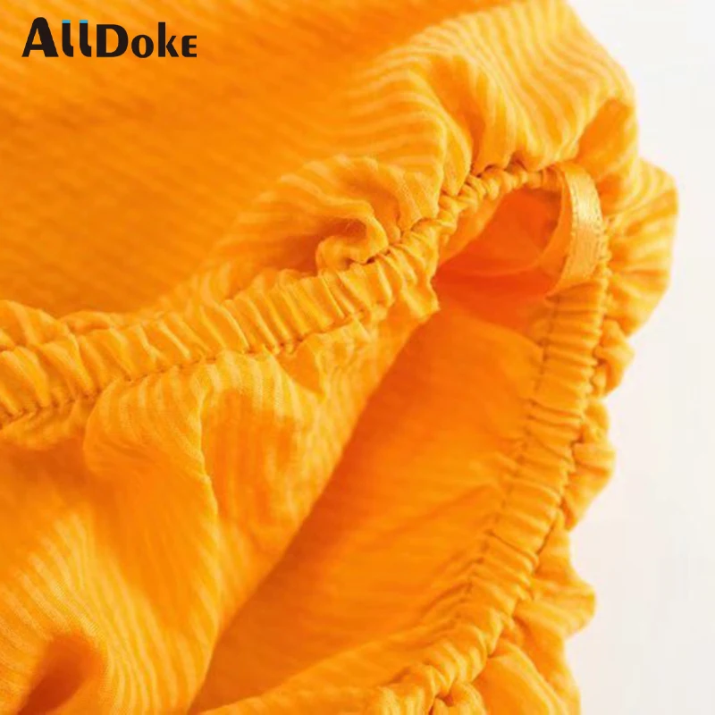 

ALLDOKE yellow ruffles slash neck blouse women summer butterfly sleeve crop tops shirt streetwear sexy ladies blouses blusas