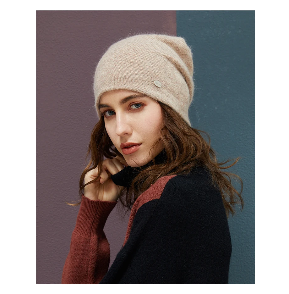 Female Beanies Rabbit Hair Winter Hats For Women Casual Autumn Knitted Beanie Girls New Fashion High Quality Soft Wool Hat