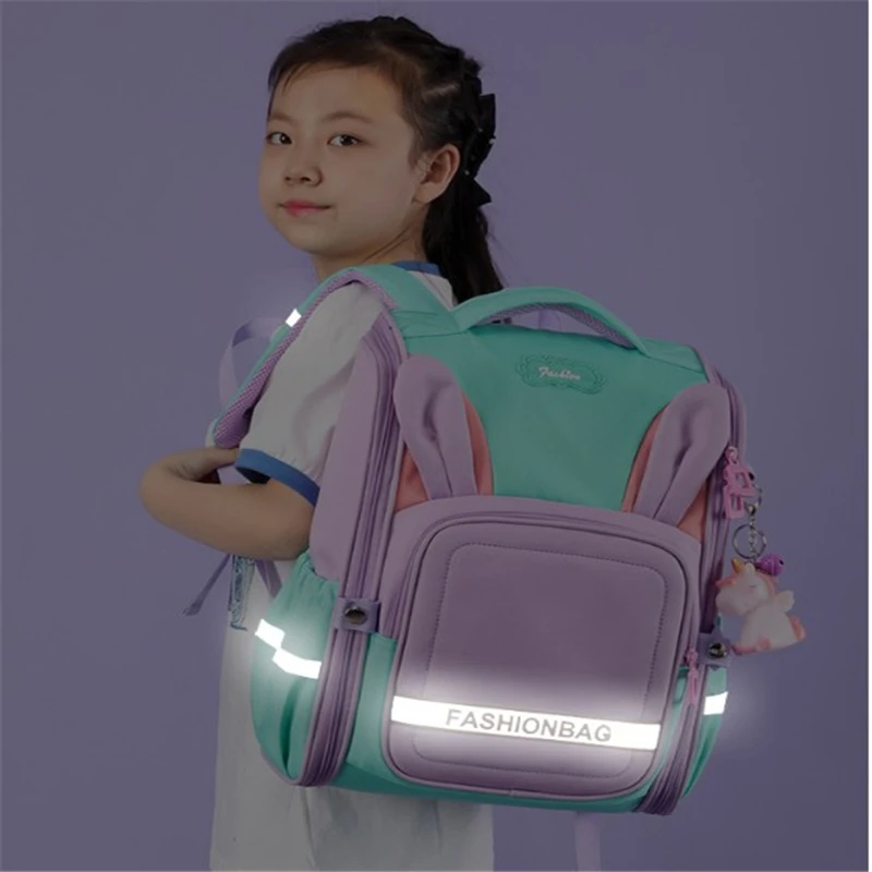 Large Capacity orthopedic Schoolbags for Kids Boy Girl Cute Dinosaur Backpack Children Safety Backpack with Reflective Strips