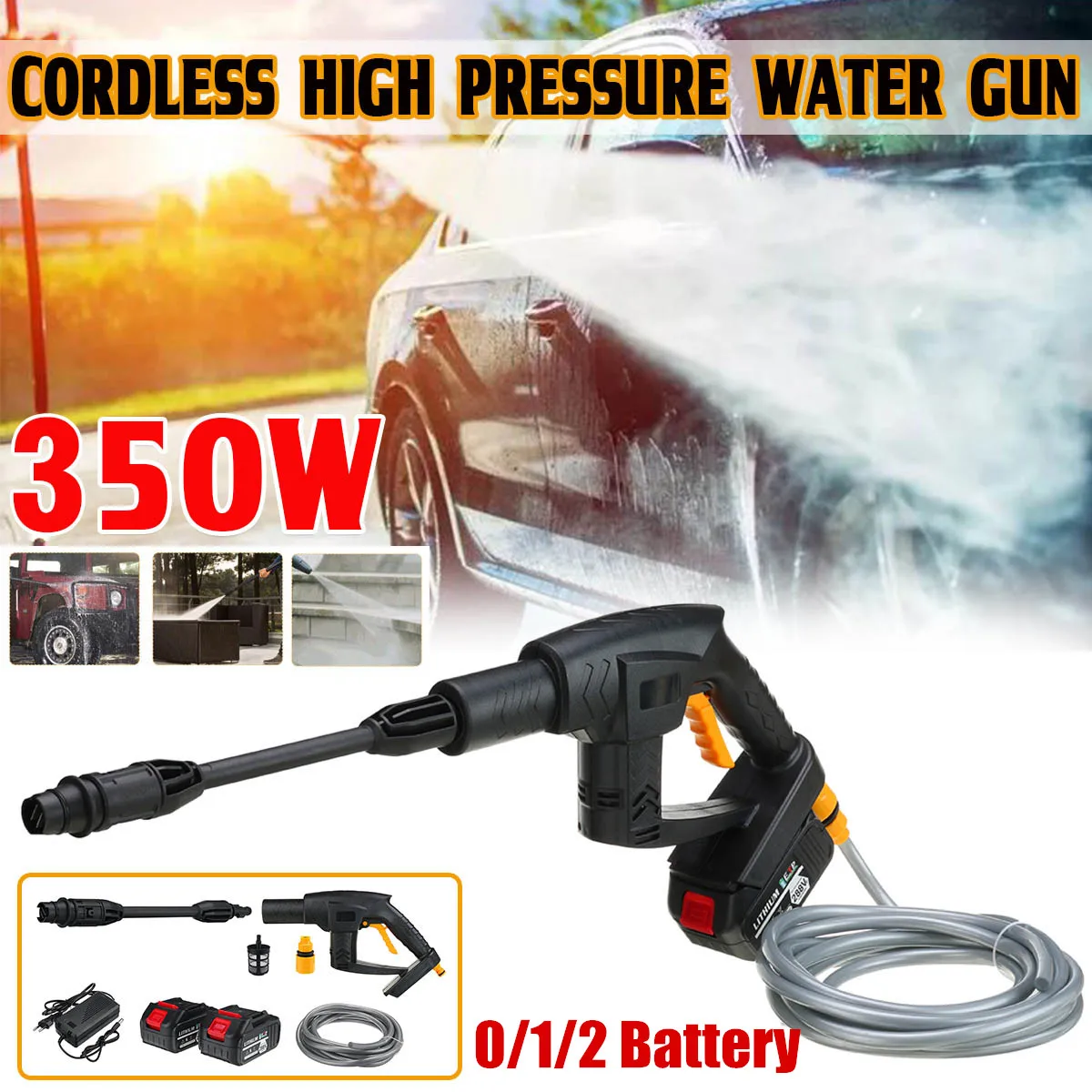 

Portable 350W Wireless Electric Car Washer Cleaner High Pressure Power Washing Machine Wash Water Spray Gun for Makita Battery