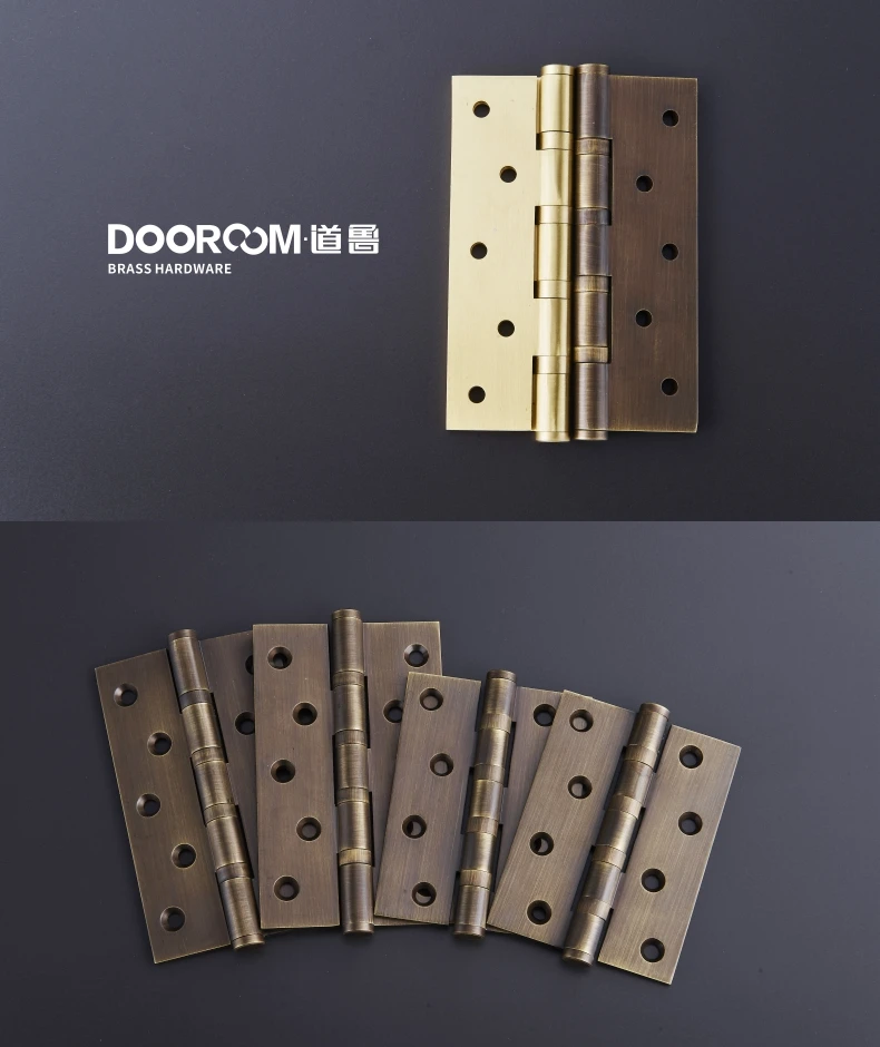 Одна часть-Dooroom латунные толстые подшипниковые петли " x 3" x 3 мм, " x 3" x 3 мм двери из цельного дерева Американский черный золотой немой петли с винтами