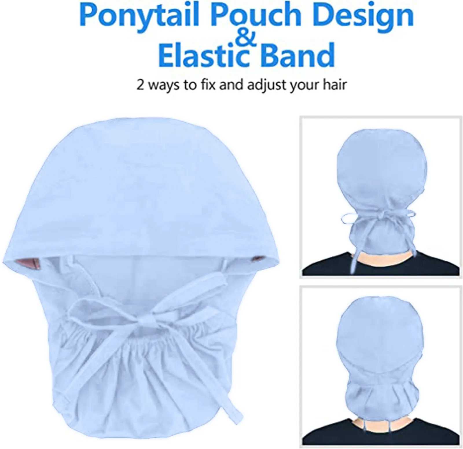 

Nurse Cap With Buttons Bouffant Hat With Sweatband For Womens And Mens Unisex Adjustable Elastic Multicolor Scrubs Hats#45