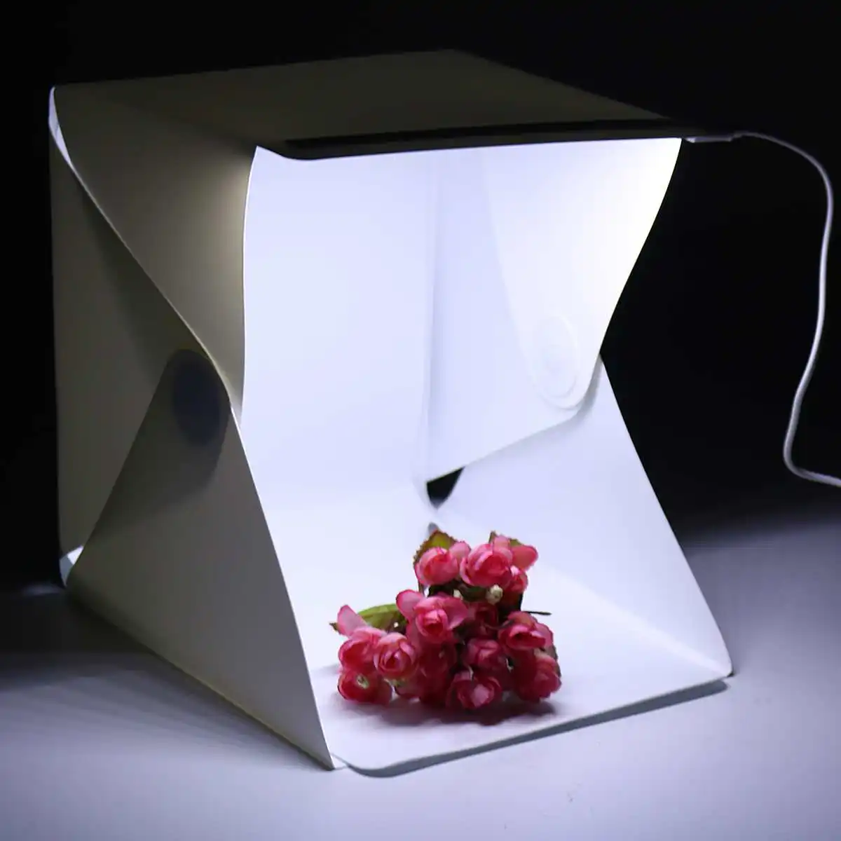 Складной светодиодный лайтбокс портативный софтбокс для фотостудии черный и