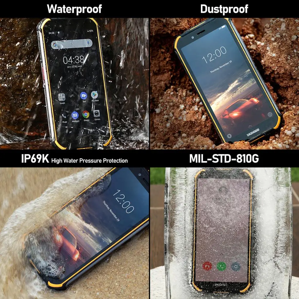 DOOGEE S40 Lite IP68 Android 9 0 прочный телефон четырехъядерный 2 Гб 16 5 дюймов дисплей 4650 мАч 8