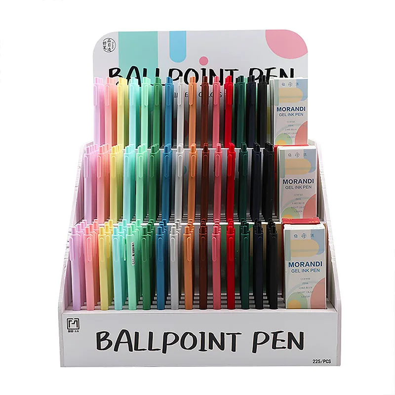 

40 pcs/lot Fashion Macaron Press Gel Pen Cute 0.5 mm black ink Signature Pen School Office writing Supplies Promotional Gift