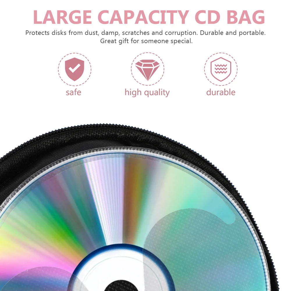 

1pc Large-capacity Storage Bag Round Disc Bag Practical Zipper Case