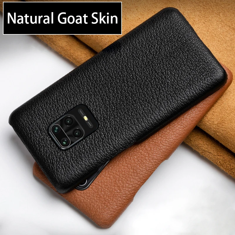 

Leather Phone case For Xiaomi Redmi Note 9S 8 7 6 5 K20 K30 Pro Mi 10 9T 9 SE A2 A3 Lite Poco F1 X2 Mix Max 3 Natural Goat Skin