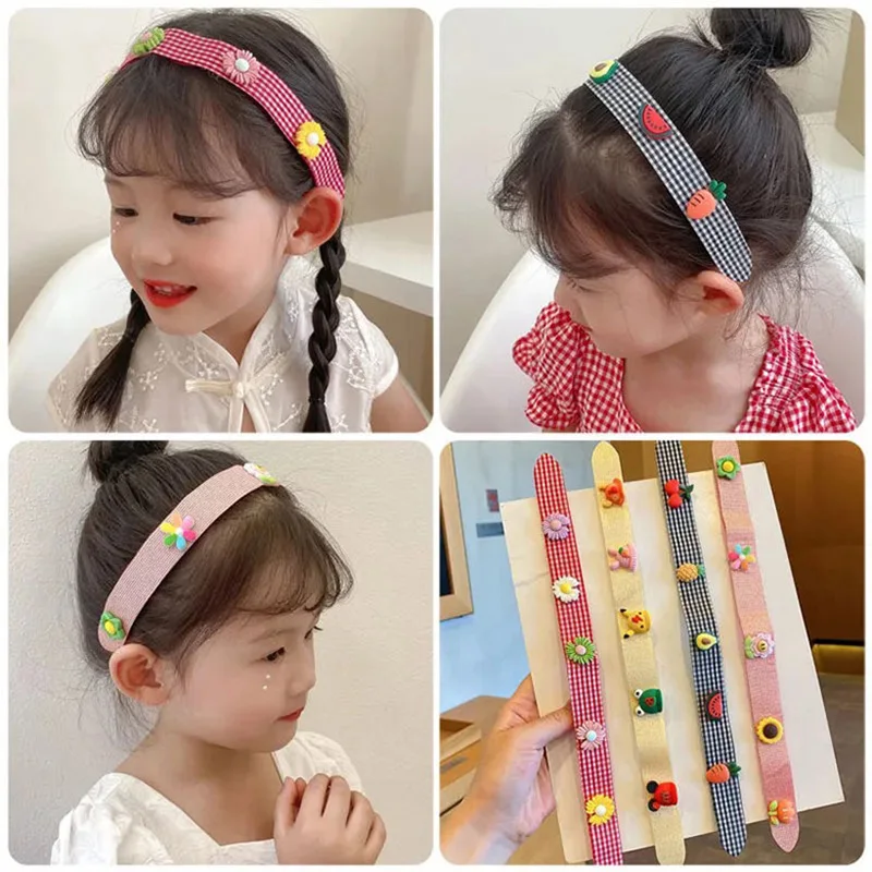 

2021 Girls Kids Bangs Velcro Headband Hair Band Cartoon Flower Hair Artifact Children Paste Broken Hair Fashion Hair Accessories