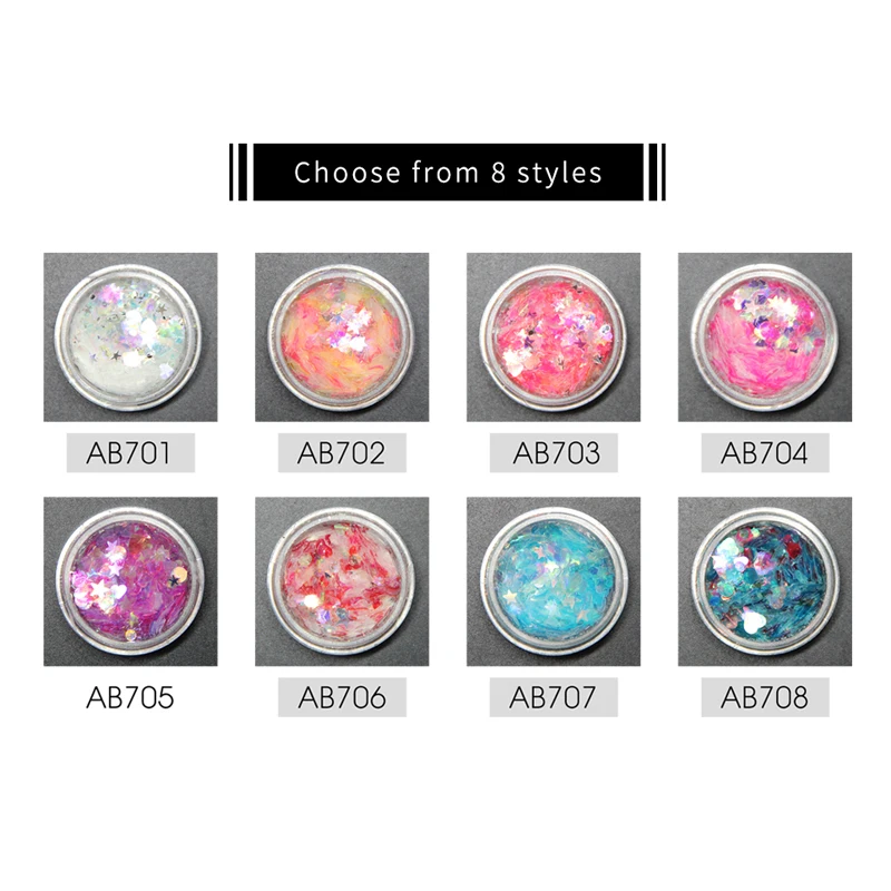 Нерегулярные звезды круглые 3D узоры для ногтей с блестками украшения хлопья