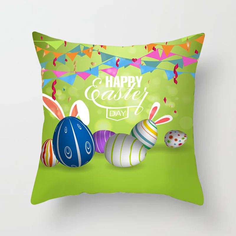 

Pillow case 45 * 45 Simple and stylish Easter print polyester pillowcase Square decorative pillowcase
