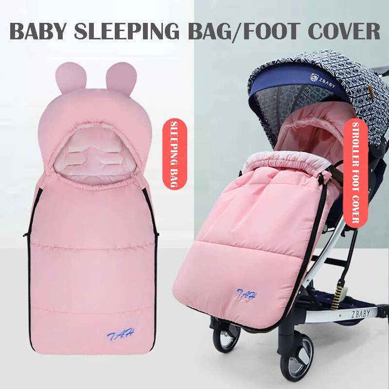 Детская коляска, спальный мешок, зимние теплые спальные мешки для новорожденных, утолщенный флисовый спальный мешок для ног, чехол для коля... от AliExpress RU&CIS NEW
