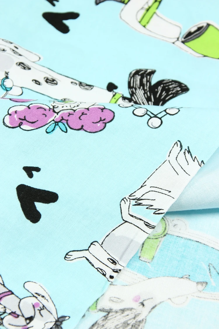 Простая хлопковая ткань с мультяшным принтом собаки одежда ручной работы сделай