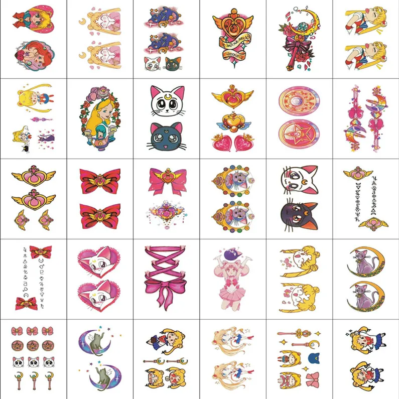 

30pcs/set Temporary Tatoo Stickers Waterproof Cat Beauty Fake Tattoo Kids Women for Arm Wrist Hands Tatouage Enfant Temporales