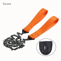 portable survival chainsaw emergency chain saw outdoor camping hiking hand saw wood cutting tools for hiking camping climbing