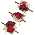 Рождественская повязка на голову 12 шт.лот, реквизит для фотографирования маленьких девочек, головной убор для вечеринки, подарок для детей, аксессуары для волос, корона для маленьких девочек с цветами, повязка для волос