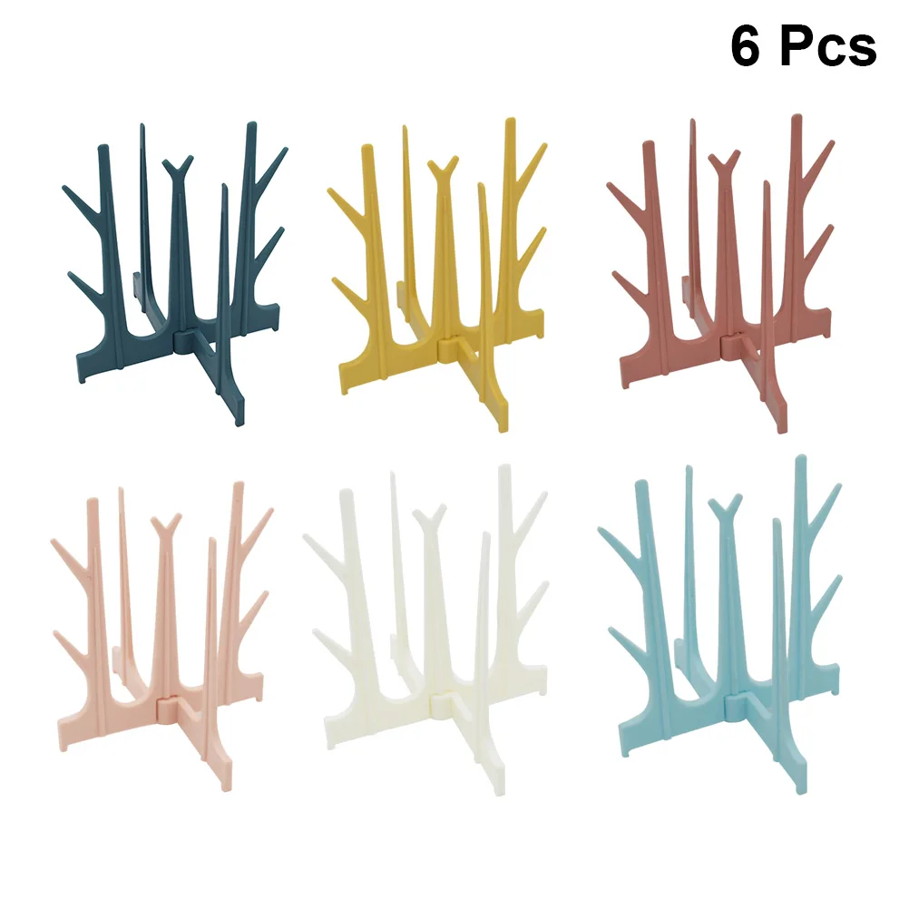 6 шт. детская сушилка для бутылок Складная однотонная многофункциональная стойка